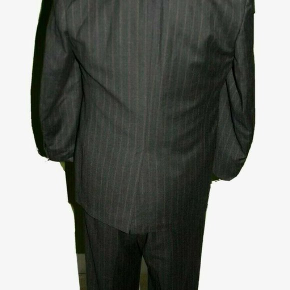 Brooks Brothers Golden Fleece Martin Greenfield Gray Stripe Two Button Suit 40R - Picture 3 of 13